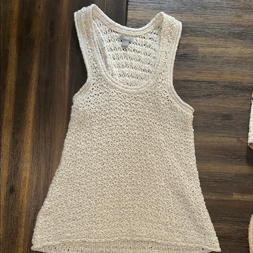 Aerie Cream Knit Tank Top Size Small